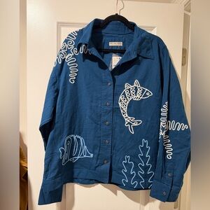 Free People Deep Blue Top